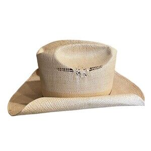 Stetson Roadrunner Cowboy Hat Bryantcote Size 6 7/8 Western Straw Vintage